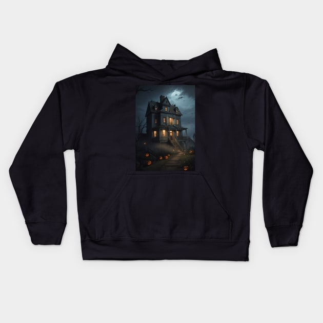 Whispers from the Haunted Past Kids Hoodie by DaffodilArts